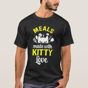 Lady Cat Lover Cafeteria Crew Schule Abendessen T-Shirt