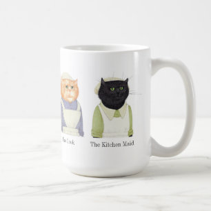 LADY CATS Große weiße Tasse + Text
