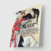 Lady, Cats & Hunde, Alexandre Steinlen Quadratische Wanduhr (Winkel)