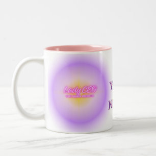 Lady-CEO-Aura-Gradient Rosa und Lila  Zweifarbige Tasse