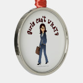 Lady CEO in Business Anzug Ornament Aus Metall (Rechts)