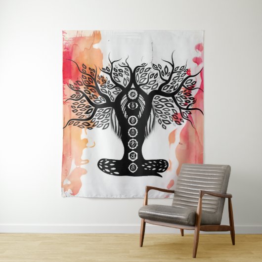 Lady Chakra Tree Wandteppich (Beispiel)
