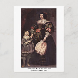 Lady Charlotte Butke mit Sohn von Anthony Van Dyck Postkarte