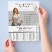 Lady Cleaning Service Business Tee Off Flyer (Hand)