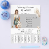 Lady Cleaning Service Business Tee Off Flyer (Einzeln)
