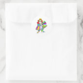 Lady Clown mit Fan Runder Aufkleber (Tasche)