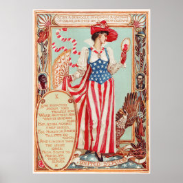 Lady Columbia Print & Gedicht Ziviler Krieg, Sklav Poster