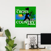 Lady Cross Country Running Poster (Heimbüro)