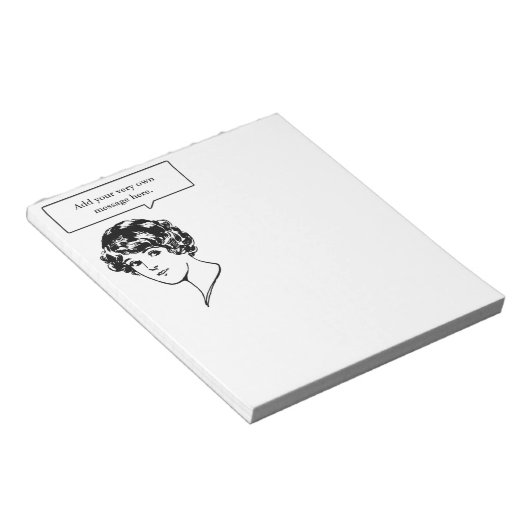 Lady Custom Speech Bubble Notizblock (angewinkelt)