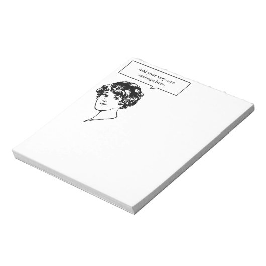 Lady Custom Speech Bubble Notizblock (Rotiert)