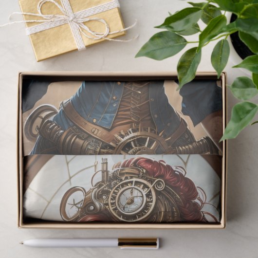 Lady Cyborg mechanics steampunk v1 Seidenpapier (Geschenk)