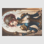 Lady Cyborg mechanics steampunk v1 Seidenpapier (Vorderseite)