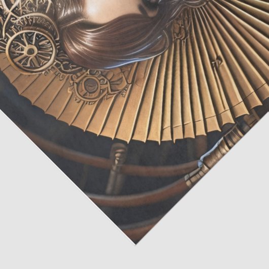 Lady Cyborg mechanics steampunk v2 Seidenpapier (Detail)