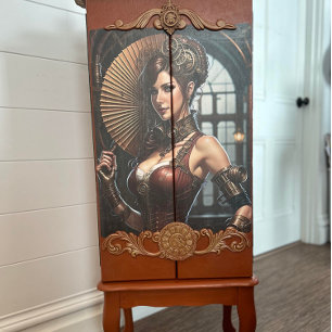 Lady Cyborg mechanics steampunk v2 Seidenpapier