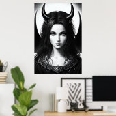 Lady Dämon Lord | AI Art Poster (Heimbüro)