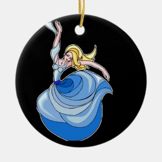 Lady Dancer in blau Keramik Ornament (Vorne)