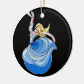 Lady Dancer in blau Keramik Ornament (Links)