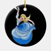 Lady Dancer in blau Keramik Ornament (Hinten)