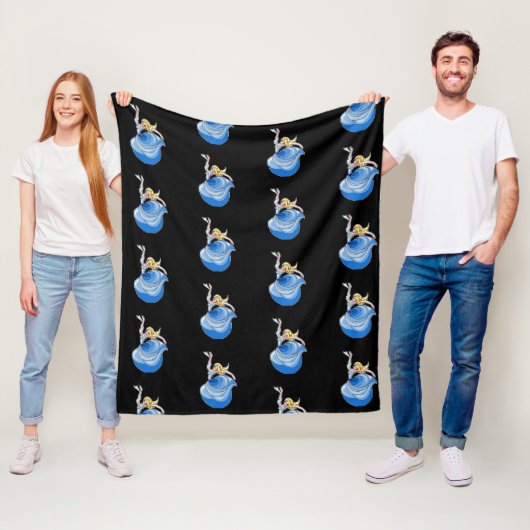 Lady Dancer in blauem Kleid Fleecedecke (Beispiel)