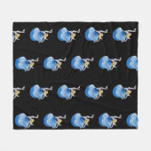 Lady Dancer in blauem Kleid Fleecedecke (Vorderseite (Horizontal))