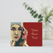 Lady der 1920er Jahre in einem Blue Hat Pop Art Postkarte (Stehend Vorderseite)