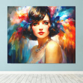 Lady der 20er Jahre Leinwanddruck (Insitu (Holzboden))