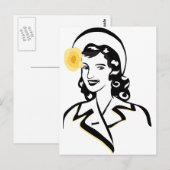Lady der 40er Jahre Postkarte (Vorne/Hinten)