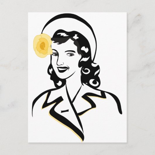 Lady der 40er Jahre Postkarte (Vorderseite)