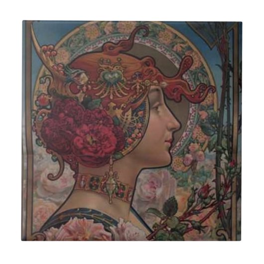 Lady der Rose Fliese (Vorderseite)