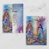 LADY DER SEE-Monogramm-Leinen Visitenkarte (Vorne/Hinten)