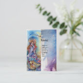 LADY DER SEE-Monogramm-Leinen Visitenkarte (Stehend Vorderseite)