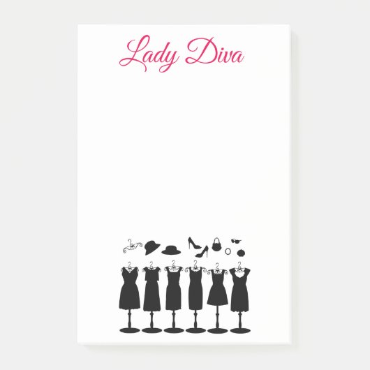 Lady Diva Bekleidung Post-it Klebezettel (Vorderseite)