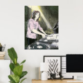 Lady DJ Poster (Heimbüro)