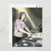 Lady DJ Postkarte (Vorne/Hinten)
