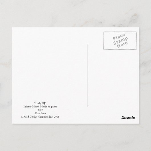 Lady DJ Postkarte (Rückseite)