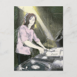 Lady DJ Postkarte