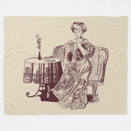 Lady Drink Fleecedecke (Vorderseite (Horizontal))