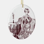 Lady Drink Keramikornament (Rechts)