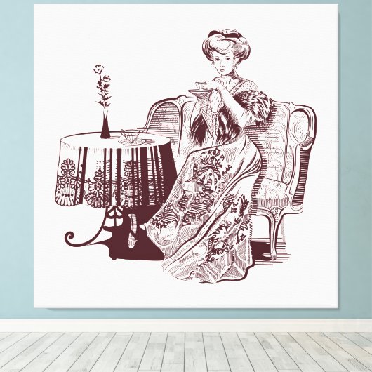 Lady Drink Leinwanddruck (Insitu (Holzboden))