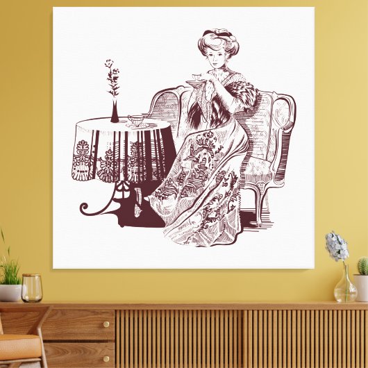 Lady Drink Leinwanddruck (Insitu (Wohnzimmer))