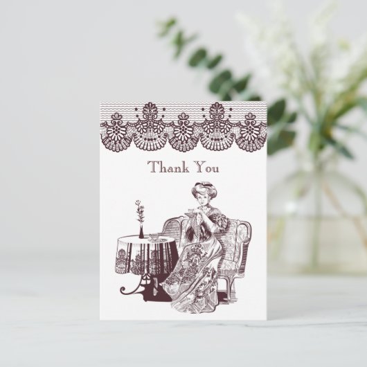 Lady Drink Postkarte (Stehend Vorderseite)