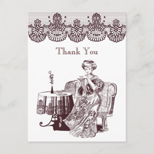 Lady Drink Postkarte