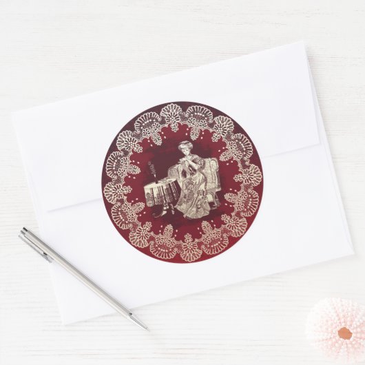 Lady Drink Runder Aufkleber (Umschlag)