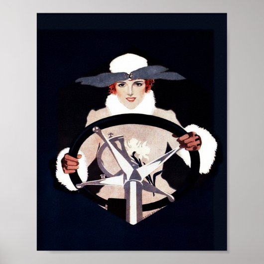 Lady Driver Fadeaway Girl by C Coles Phillips Poster (Vorne)