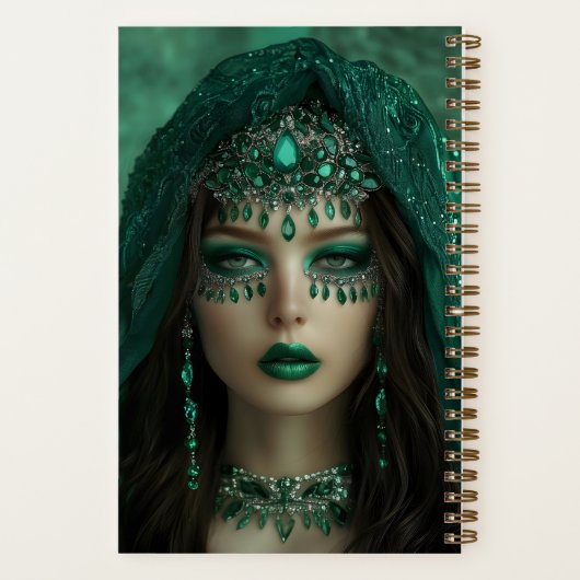 Lady Emerald 5.5" x 8.5" SpiralNotebook Notizblock (Rückseite)