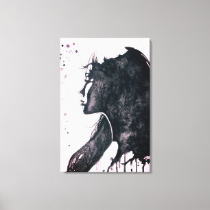 Lady Emotion Aquarellmalerei Kunstleinwanddruck Leinwanddruck