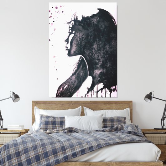 Lady Emotion Canvas Print Leinwanddruck (Insitu (Schlafzimmer))