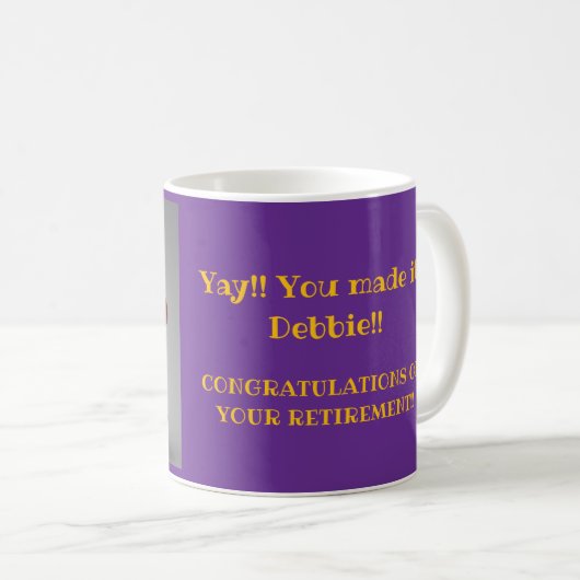 " LADY ENDLICH RETIRED " KAFFEETASSE (VorderseiteRechts)