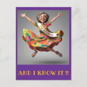 " LADY ENDLICH RETIRED " POSTKARTE (Vorderseite)