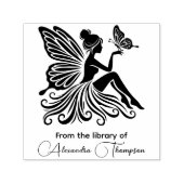 Lady Fairy Holding Butterfly Bibliotheksname Permastempel (Design)